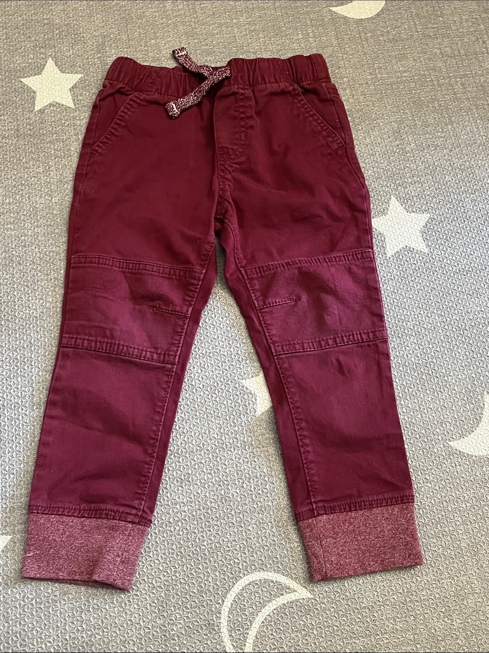 Kids Maroon Drawstring Jogger Pants size 3T Preloved